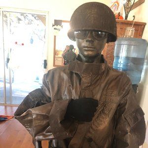 Homemade soldier statue costume